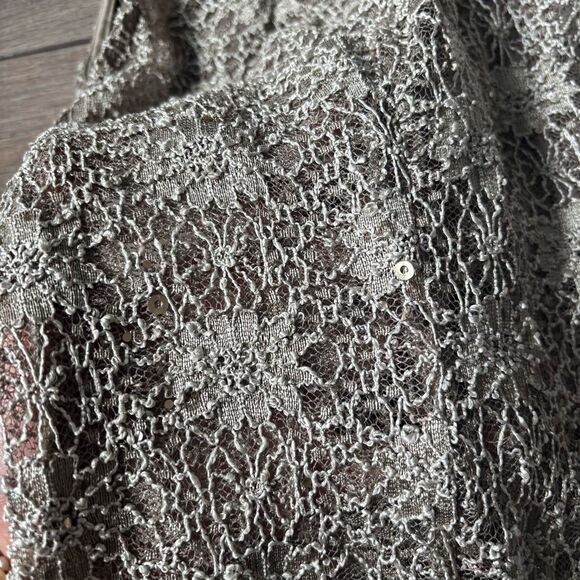 Vintage lace cream maxi dress gown size large - Picture 5 of 5